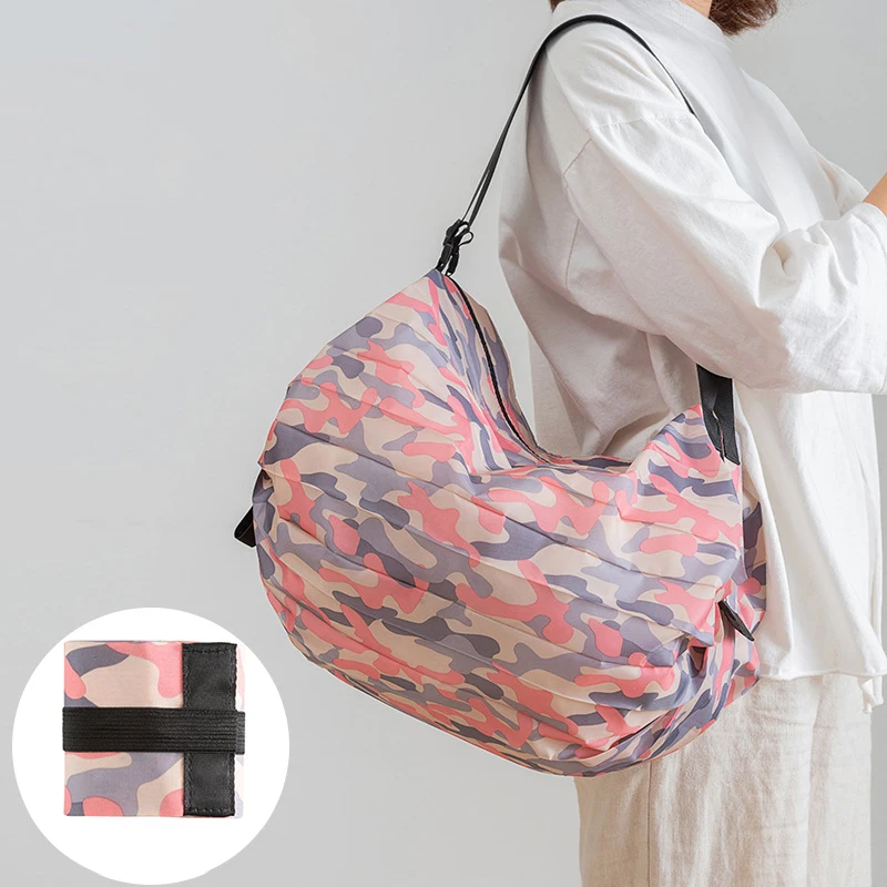 

Foldable Storage Bag With Handle Portable Travel Camouflage Handbags New Large Capacity Shopping Bag
