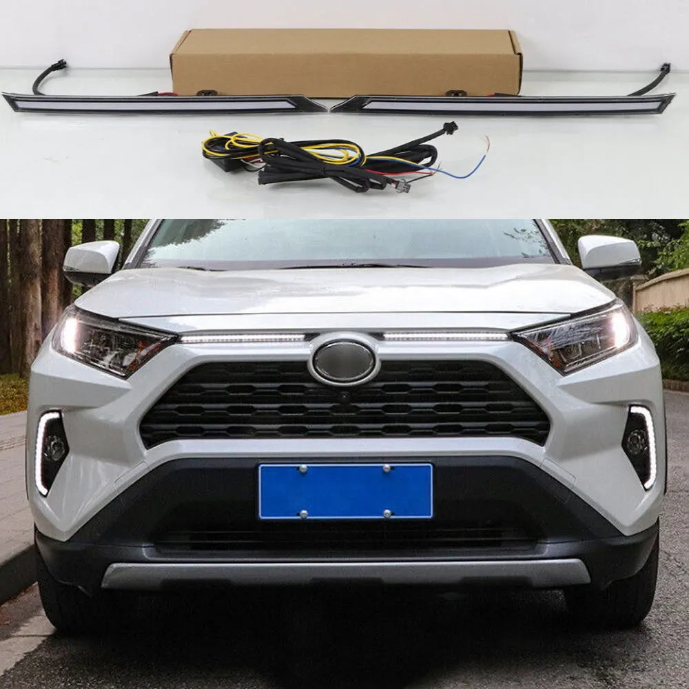 Фото Для RAV4 2019-2023 светодиодный DLR дневные ходовые огни/указатели поворота 2X №5