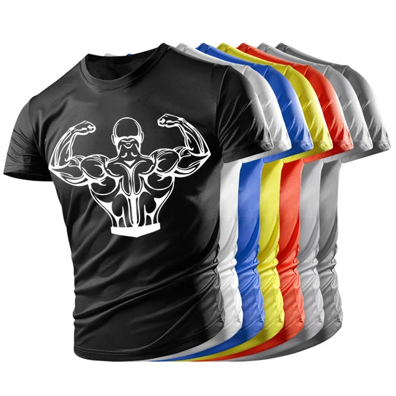 

Футболка мужская Спортивная быстросохнущая, модная повседневная легкая, с коротким рукавом, для бега, тренажерного зала, 6XL