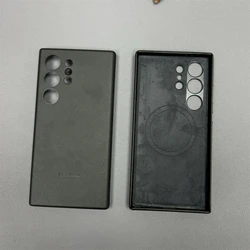 Magnetic Liquid Silicone Wireless Charging Phone Case - Soft Cover - Samsung Galaxy S23 Ultra (Black)