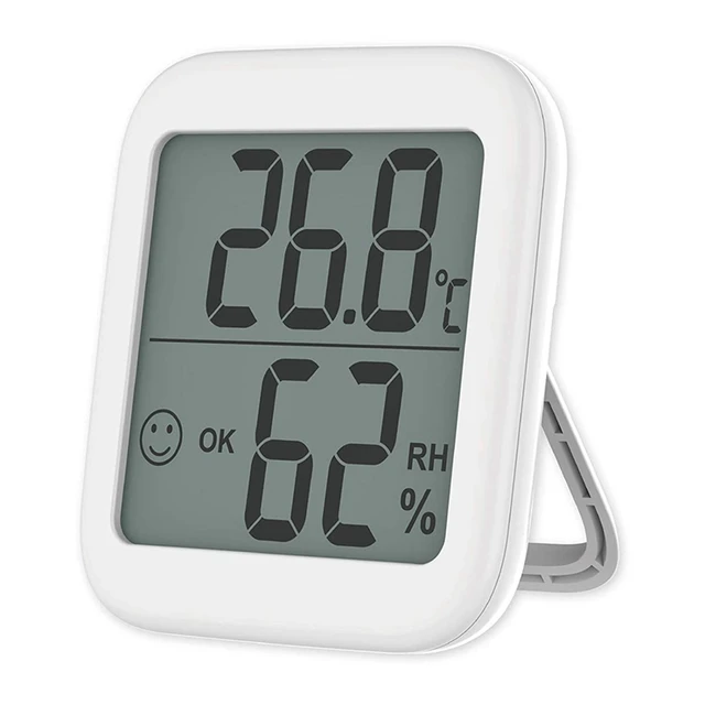 Mini thermomètre d'ambiance intérieur, Moniteur d'humidité hygromètre  numérique, température ambiante avec écran LCD, Moniteur température et  d'humidité à la…