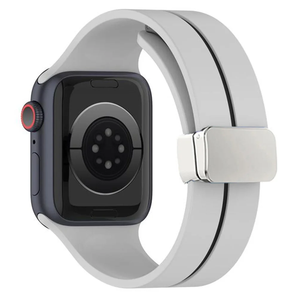 

Магнитный ремешок для Apple watch band 45 мм 49 мм, силиконовый браслет для iWatch Series 7 8 se 6 5 3 44 мм 40 мм 41 мм 42 мм 38 мм 45 мм