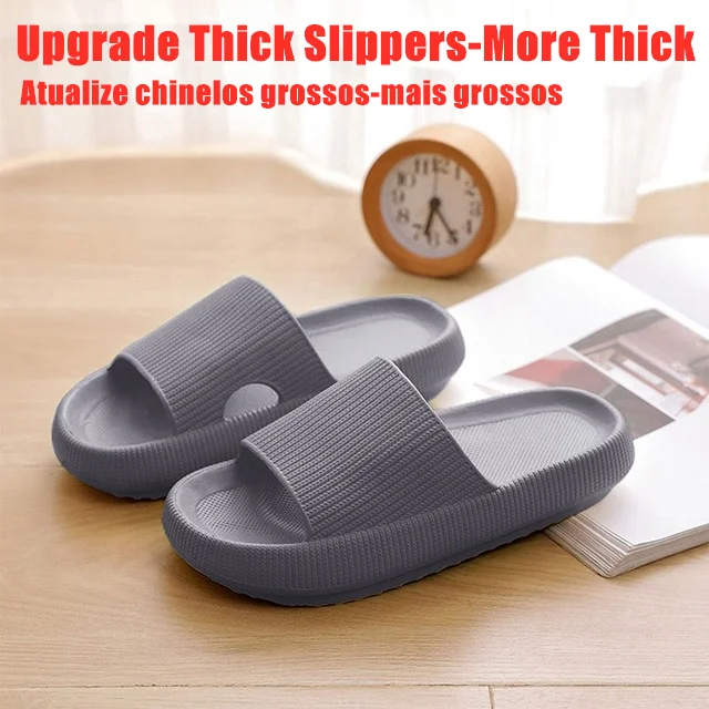 VIP Link Thick Platform Bathroom Home Slippers Upgrade Cloud Slippers Non-slip Flip Flops Woman Sandals Women Soft  EVA Indoor indoor footwear Indoor Slippers