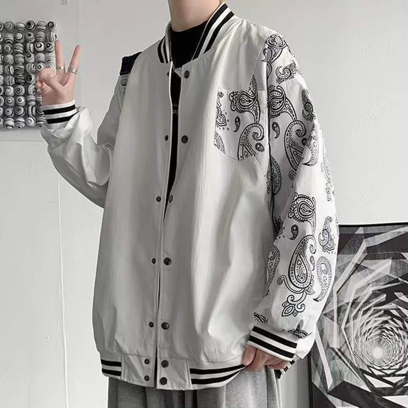 Fashion O-Neck Button Spliced Pockets All-match Coats Men's Clothing 2023 Autumn New Casual Tops Korean Asymmetrical Jackets