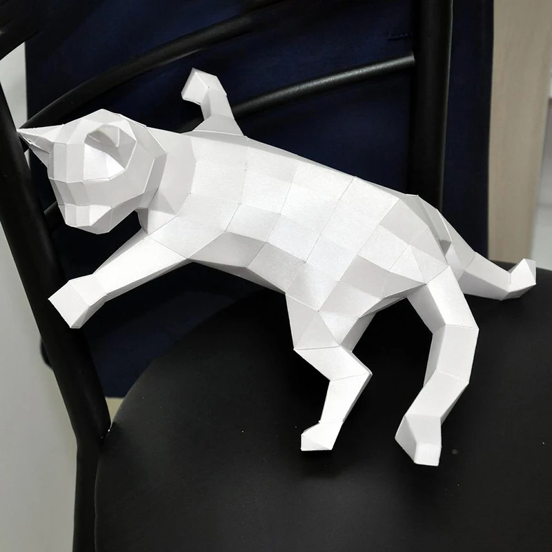 벽 등반 새끼 고양이 종이 모델 키트, 창의적인 홈 장식, 책상 장식, 3D DIY 수제 종이 공예, 고양이 동물 퍼즐 장난감