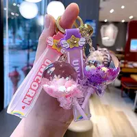 Kawaii crystal snowflake lollipop keychain cute candy creative girl pendant 1