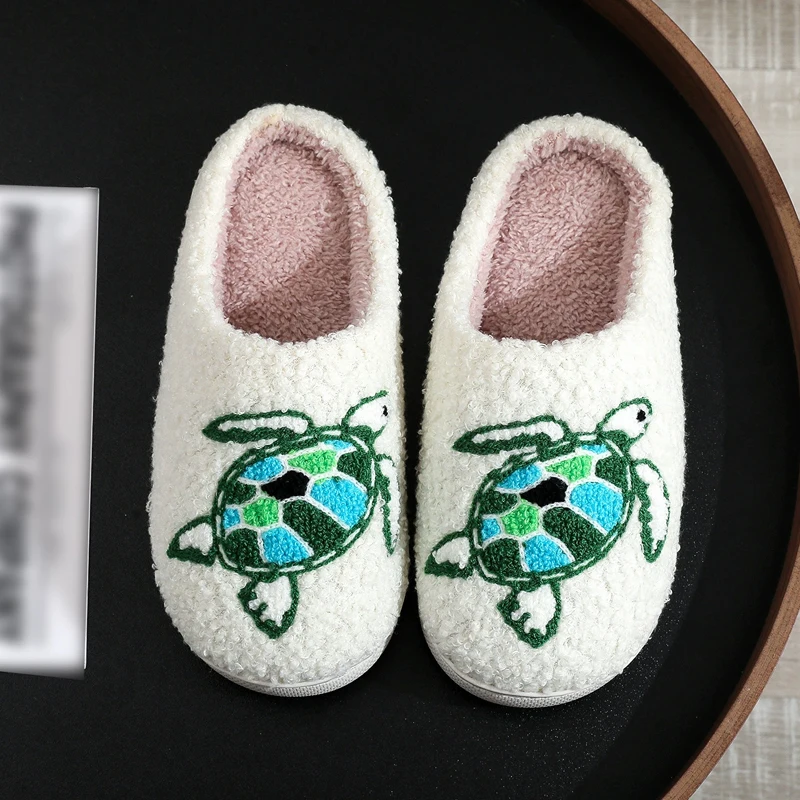 Cotton Non Slip Warm Plush Slippers for Women Home Autumn Winter