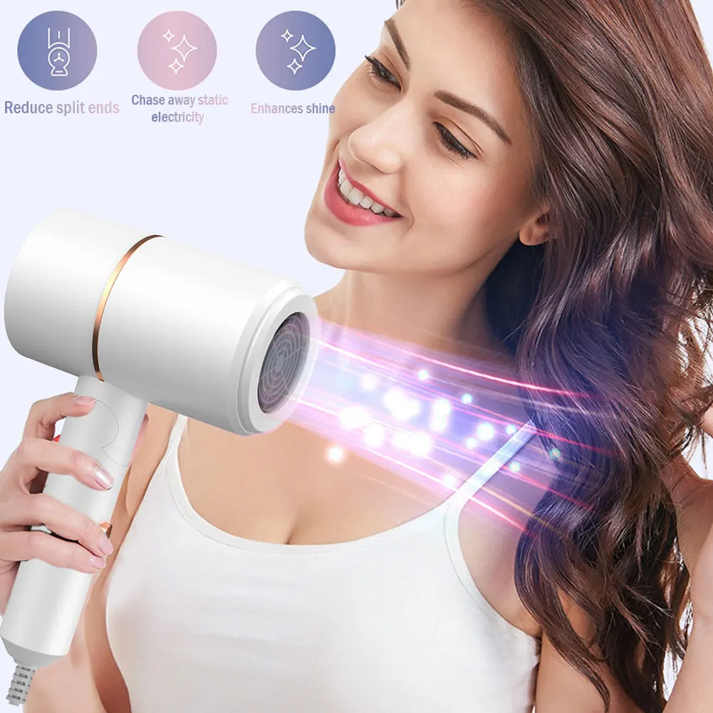 220V Hair Drying Machine Blue Light Electric Hair Care Appliance Hot&Cold Wind Foldable Home Appliances for Barbershop