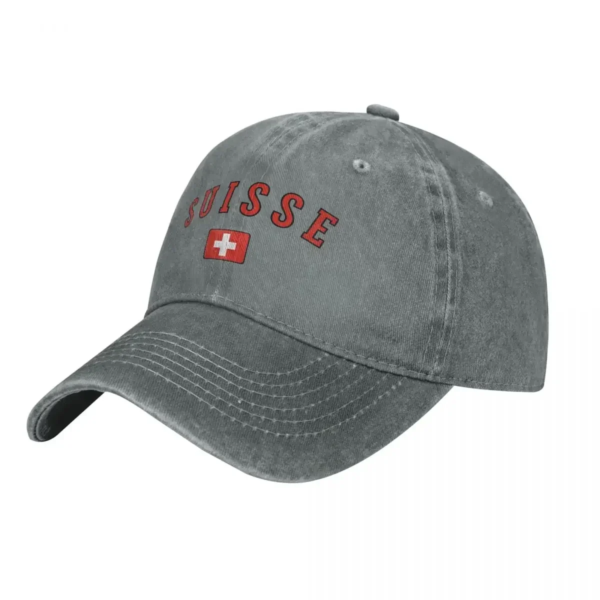 

Washed Men's Baseball Cap Switzerland Trucker Snapback Caps Dad Hat FLAG Golf Hats