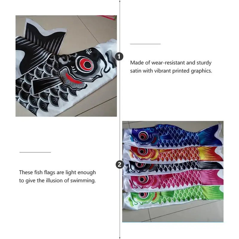 Flag Japanese Carp Windsock Hanging Koinobori Wind Streamer Decor Garden Flags Windsocks Kite Outdoor Spiral Socks Car Column 5