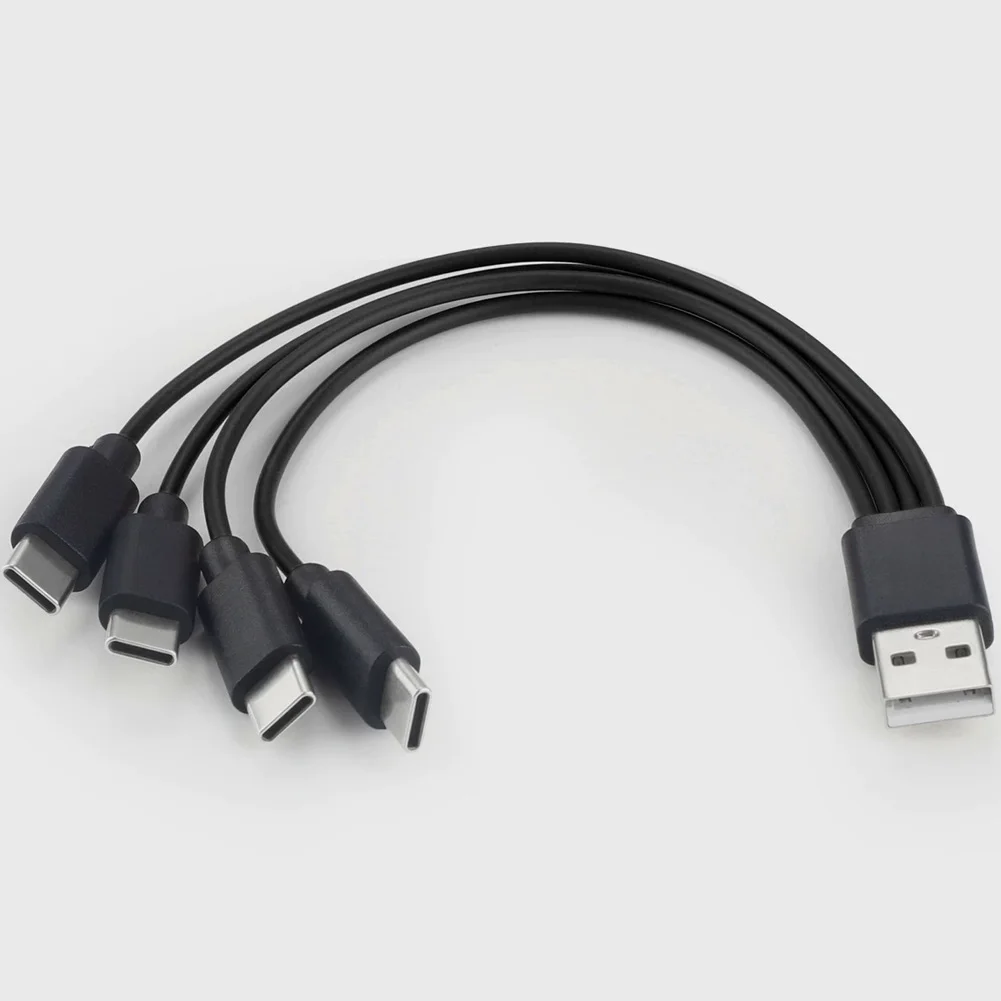 Compact Multi-Device USB Charging Cable – 4-in-1 Multi-Function Cord with USB-C Ports, 5V 2A