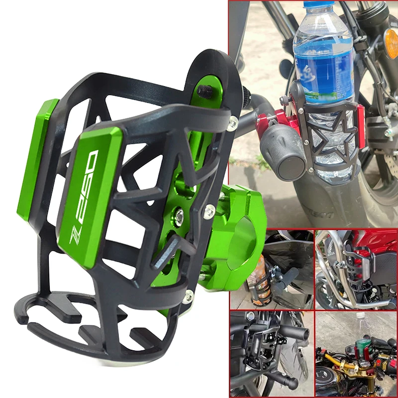 

Fit For Kawasaki Z250 Z300 Z400 Accessories Motorcycle Handlebar Cup Holder CNC Aluminum Alloy Beverage Drink Cup Holder Mount