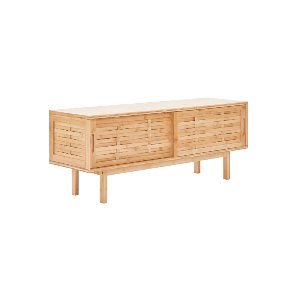 Living Room Dresser Sliding Door TV Cabinet Bamboo Woven Simple Modern Stand Floor Type