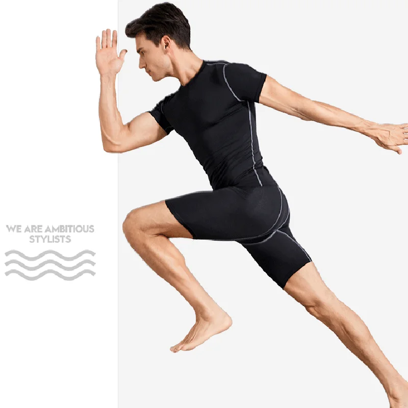 Men Sports Leggings Fitness Elastic Compression Tights Drying Quick Size Stretch