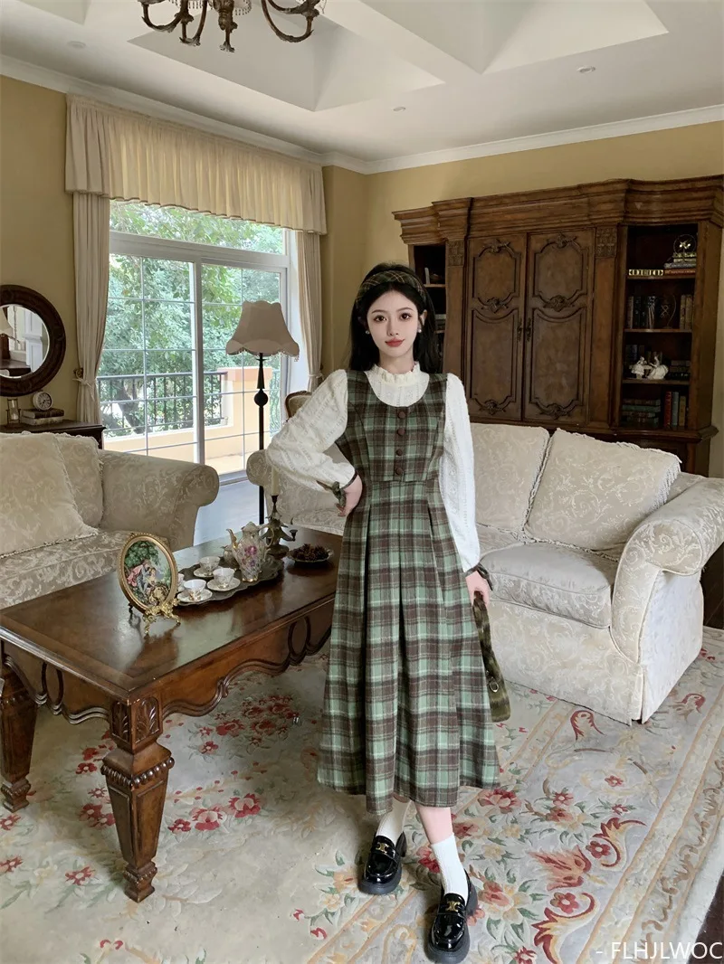 Faux Two Piece Shirt Dresses New 2024 Spring Long Sleeve