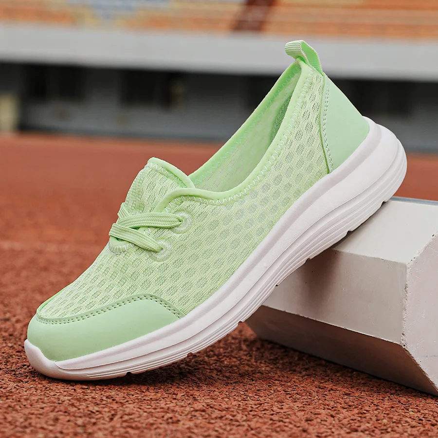 Shoes Woman 2024 Trend Summer Casual Mesh Light Soft Lazy Silp On Breathable Women Sneakers Flats Platform Sport Ladies Trainers