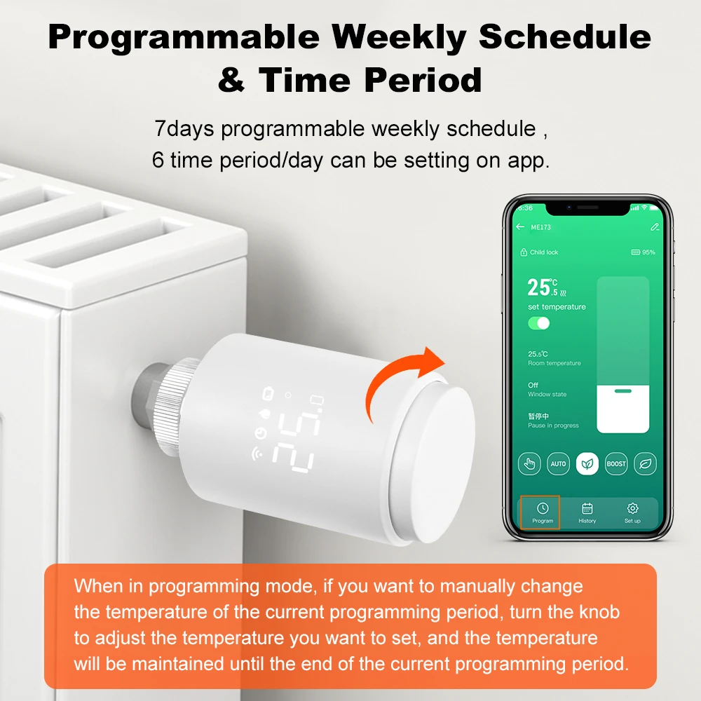 Tuya ZigBee3.0 TRV Thermostat Valve Smart Zigbee Thermostatic Radiator Actuator Temperature Controller For Alexa Google Home