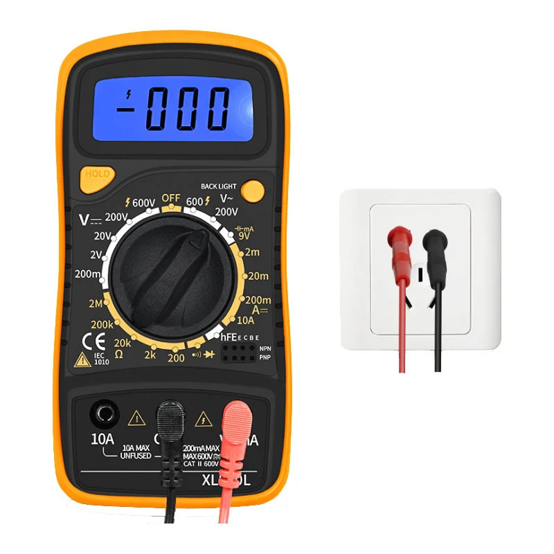 20pcs Xl830l Handheld Digital Multimeter Intelligent Digital Display Universal Meter Measuring Capacitance Automatic Shutdown
