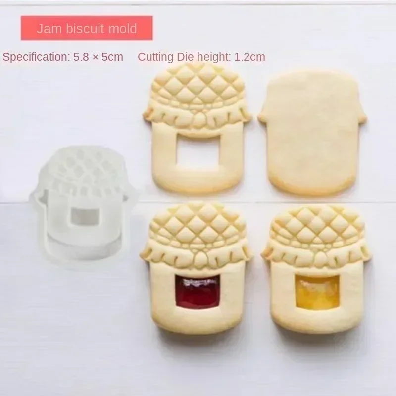 Cookie Cutter Baking Mold Cookie Mould Cookie Printing Mold Baking Decorating Tools Cookie Maker Press Kit Jam Sandwich Cookie Cutter Biscuit Mold 3D Christmas Plastic Pressable Fondant Cookie Stamp New Year Cake Decor Baking Supplies