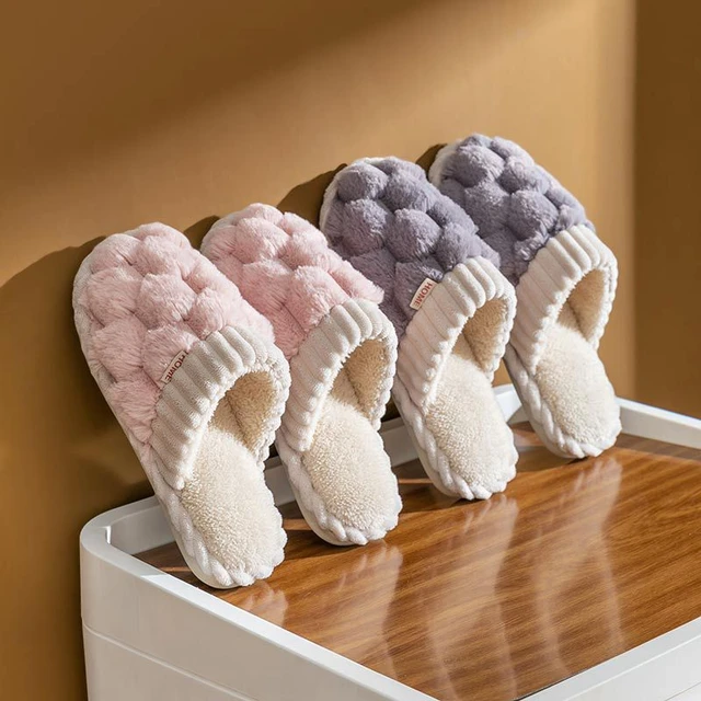 1 Pair Women Slippers Comfortable Fine Stitching Plush Soft Skin-friendly  Ladies | eBay