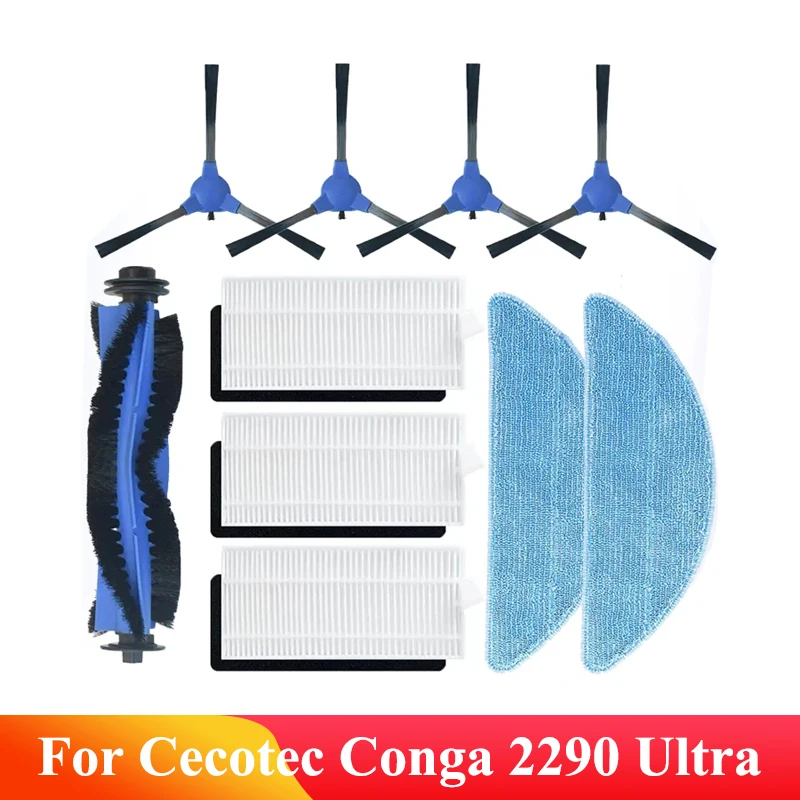 

For Cecotec Conga 2290 Ultra Robotic Vacuum Cleaner Replacement Roller Brush Side Brush Mop Cloth Hepa Filters Home Spare Parts
