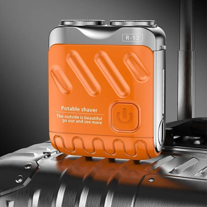 Mini Men Electric Shaver Dual Head Waterproof Type-C Rechargeable Shaver Travel Rotary Razor Portable Hair Beard Trimmer Tool