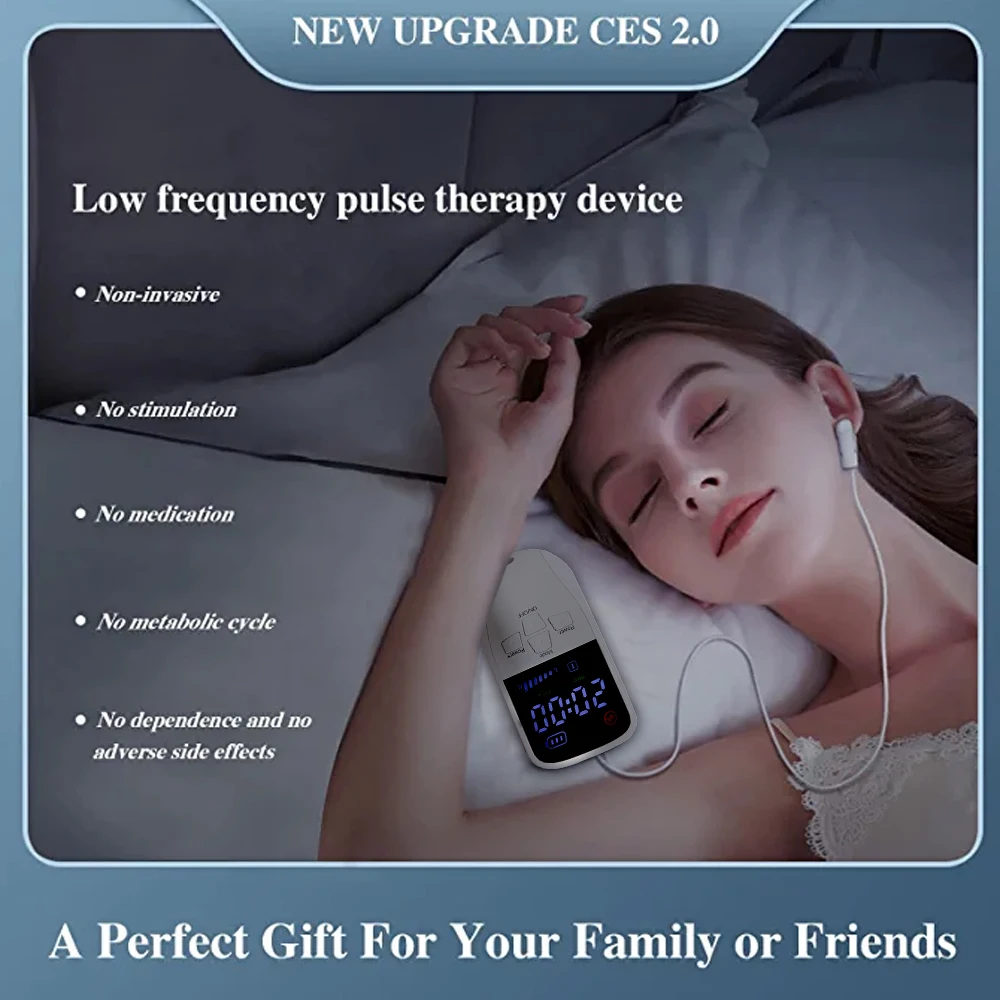 

Handheld Sleep Aid EMS Microcurrent CES Pulse Device With Display Hypnosis Insomnia Mental Stress Anxiety Relief Eliminat Relax