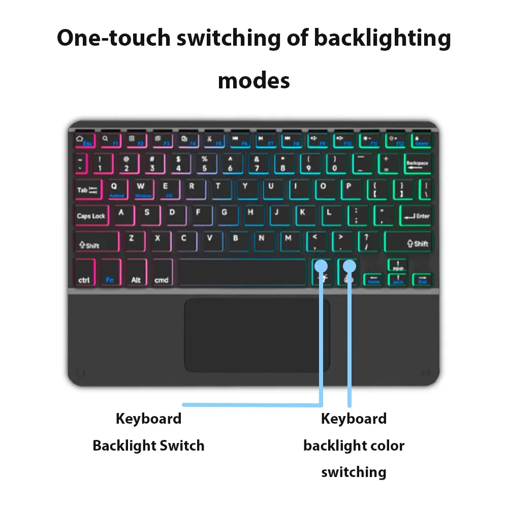 Bluetooth Keyboard wireless keyboard wireless keyboard mouse tablet keyboard ipad keyboard for Tablet Android IOS Windows Wireless Mouse Keyboard Bluetooth-compatible Rainbow Backlit for IPad
