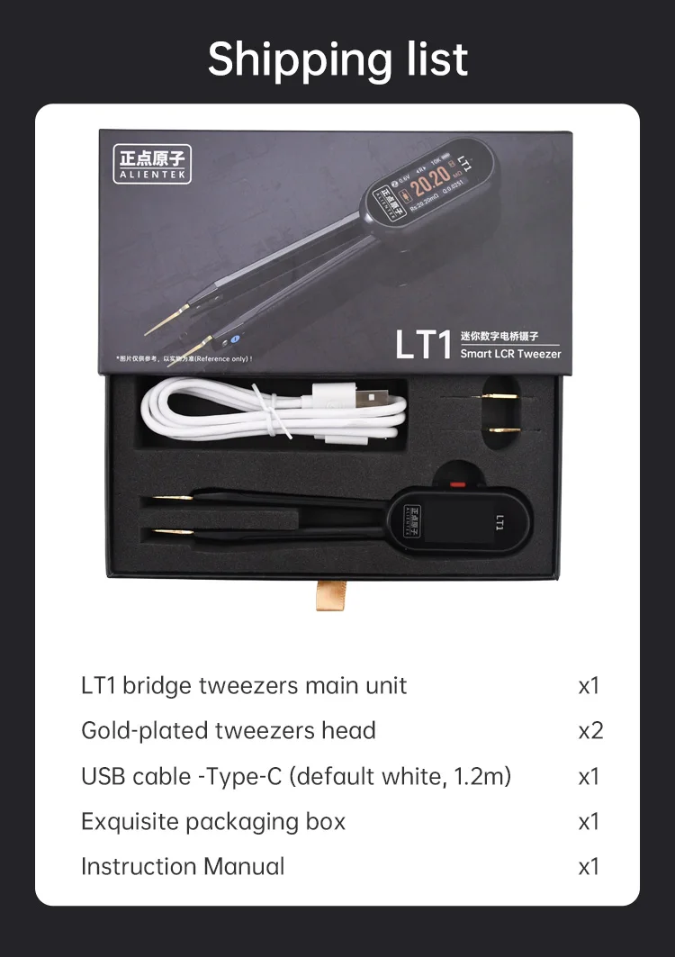 LT1 LCR Smart Tweezer LCR SMD ESR Mini Tester Resistance Capacitance Inductance