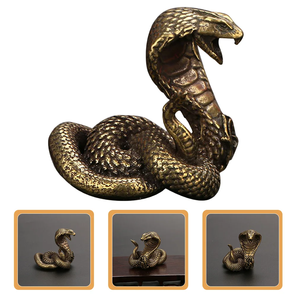 

Vintage Brass Snake Craft Decoration Desktop Snake Ornament Decorative Snake Artifact Collection