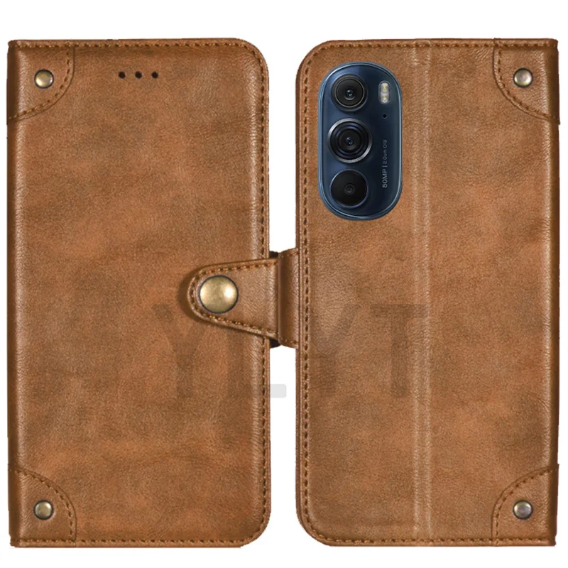 iTien Premium Retro Flip Leather Wallet Phone Case - High-Quality TPU Silicone Protective Cover