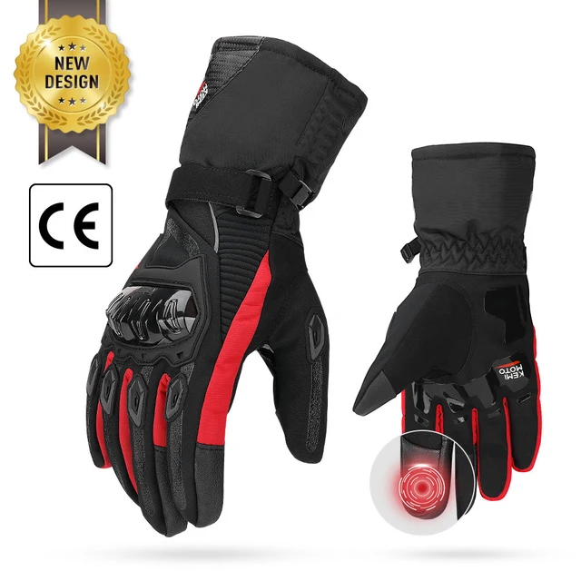 Moto Gants Hiver Chaud Gants de Protection Imperméable Coupe-Vent l