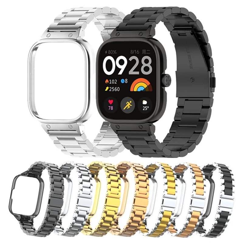 

Metal Strap For Xiaomi Redmi Watch 4 Smart Watch Band Protective Case Watchband Bracelet for redmi watch4 Stainless Steel Correa
