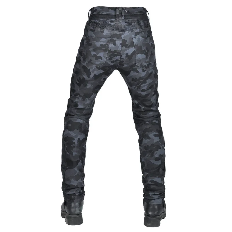 VOLERO 오토바이 청바지 블루 카모플라주 여름 메쉬 통기성 오토바이 슬림핏 안티폴 라이딩 팬츠