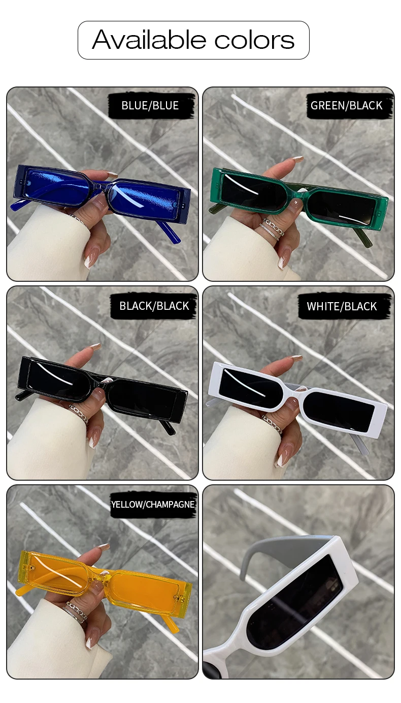 Rectangle Fashion Sunglasses Man Hip Hop Vintage Designer Black Shades Sun Glasses Small Frame Personality UV400 Eyewear_voghion.com