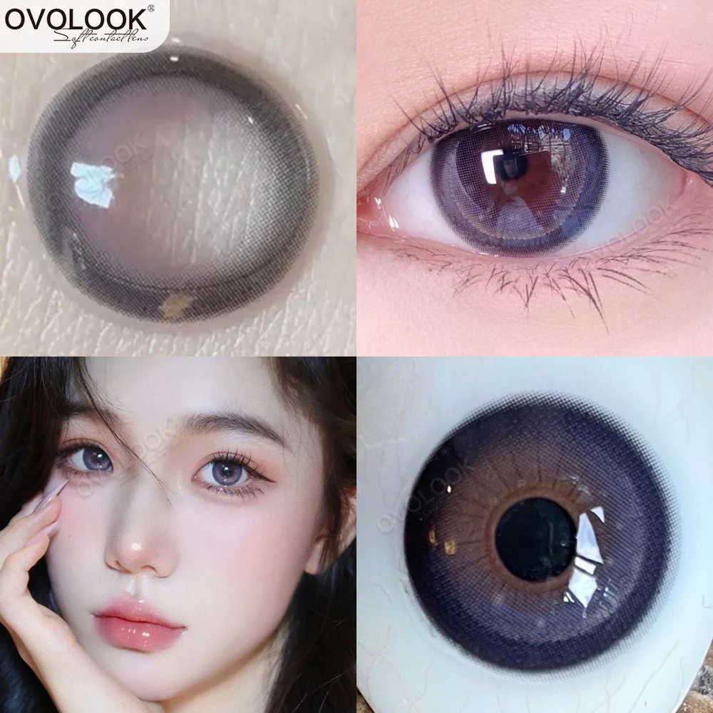 

OVOLOOK-1 Pair Wonderful Patterns Contact Lenses Eye Color Lens Colored Natural Pupil Beauty Comestic Eye Contacts Yearly Use