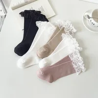 Baby Girls Knee High Socks Long baby Soft Cotton Lace Stuff Princess Sock Ruffle 0-2 Years Newborn Leg Warmers Cute Girl Socks 1