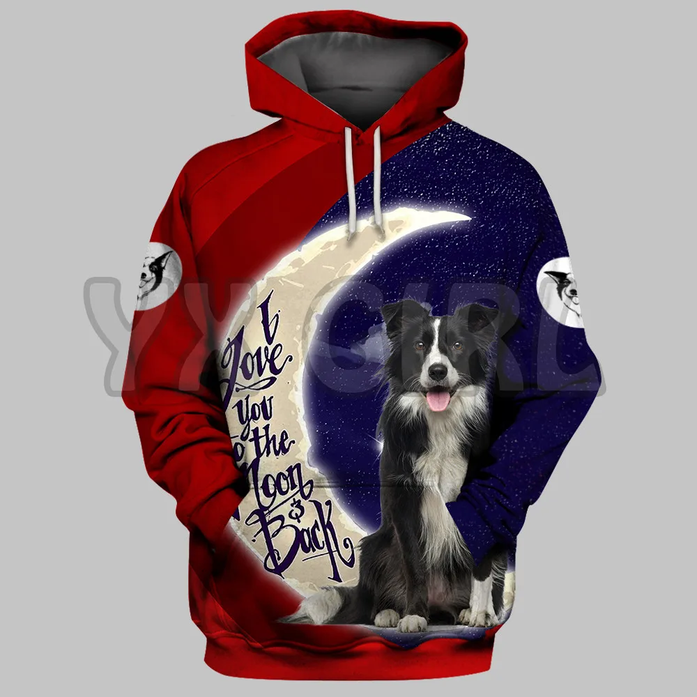 I Love You The Loon Black Moon German Shepherd  3D Printed Hoodies  Unisex Pullovers Funny Dog Hoodie Casual Street Tracksuit