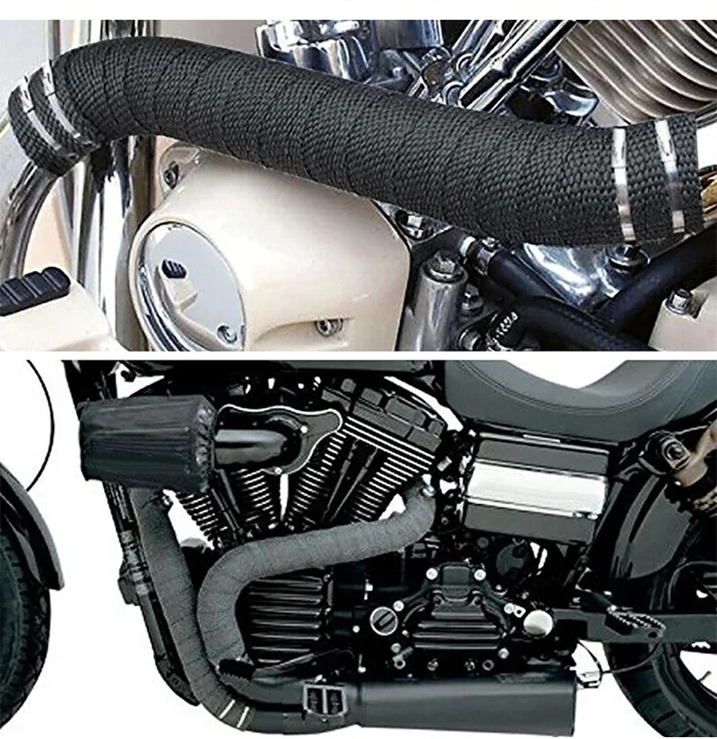 1/2M Motorrad Auspuff Thermische Band Header Wrap Verteiler Isolierung Baumwolle Hohe Temperatur Schutz Teile – Detail 8