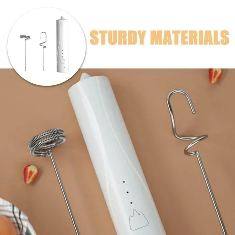 Electric Milk Frother Hand Mixer Stainless Steel Electric Egg Whisk Handheld Mixer For Coffee Protein Cooking Baking
