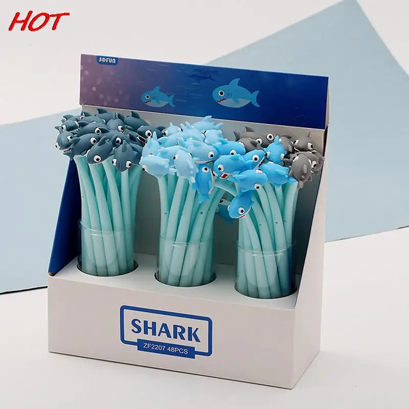 

1PCS Random Color 0.5mm Creative Cartoon Shark Silicone Gel Pen Student Signature Creative Stationery School Supplies