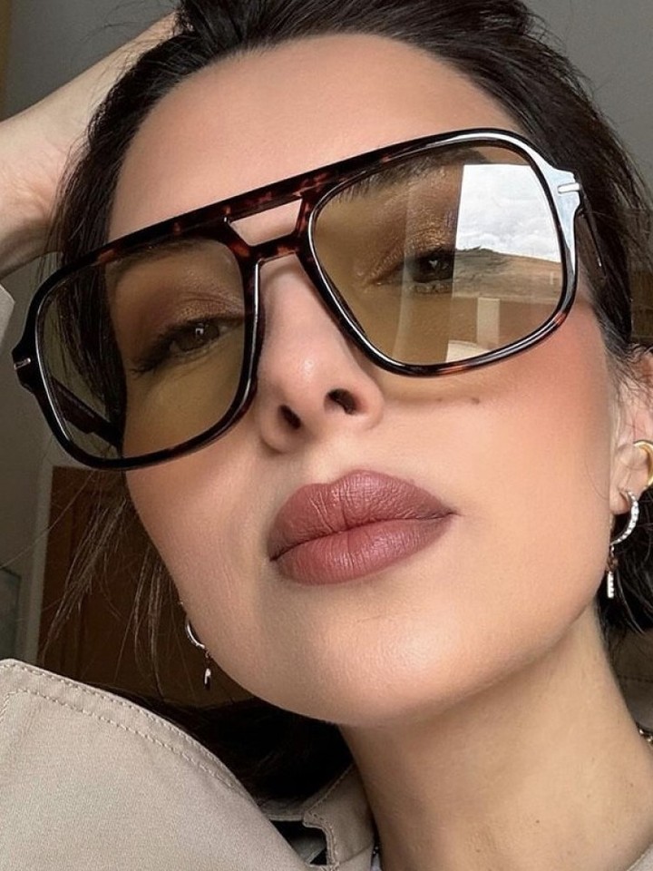 Fashion Double Beam Rivet Square Sunglasses Women Luxury Brand Designer Retro Rectangle Sun Glass Vintage Eyewear Shadow Female