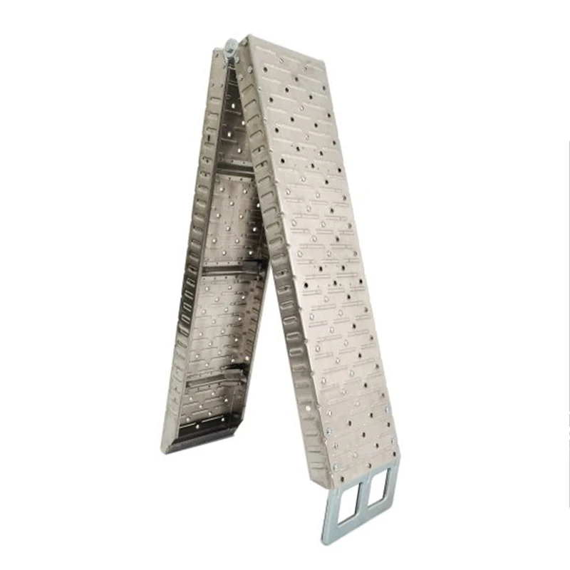 1PC ATV Loading Ramps Aluminum Ladder 750 lbs Capacity Scrambling Pickup Trucks Folding Ramps For Lawn Mower Trailer Motorcycle