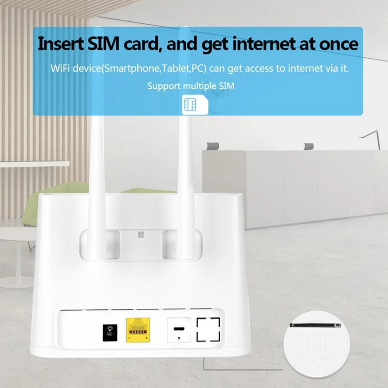 휴대용 4G 무선 라우터, 내장 SIM 카드 슬롯, 지지대 최대 20 사용자, 2Xantenna, 150Mbps