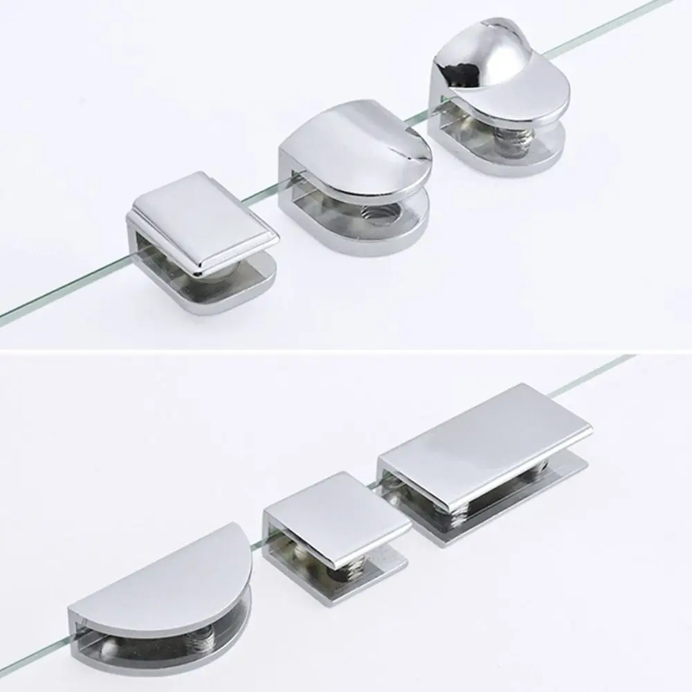 EMSea 12 Bisagras Pivotantes Para Vidrio De 3 A 6 Mm, Sin Marco, Ajustable, Abrazadera De Cristal, Accesorios De Repuesto, Plateado