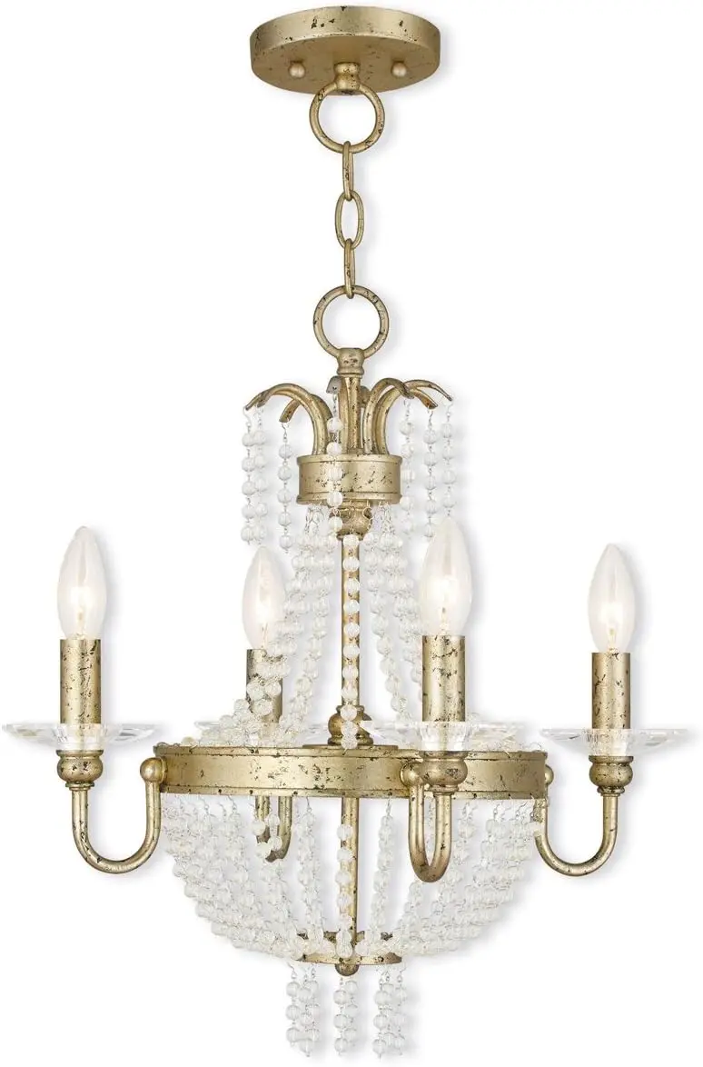 

Light WG Mini Chandelier/Ceiling Light Fixture with Clear Crystal Shade for Elegant Home Décor