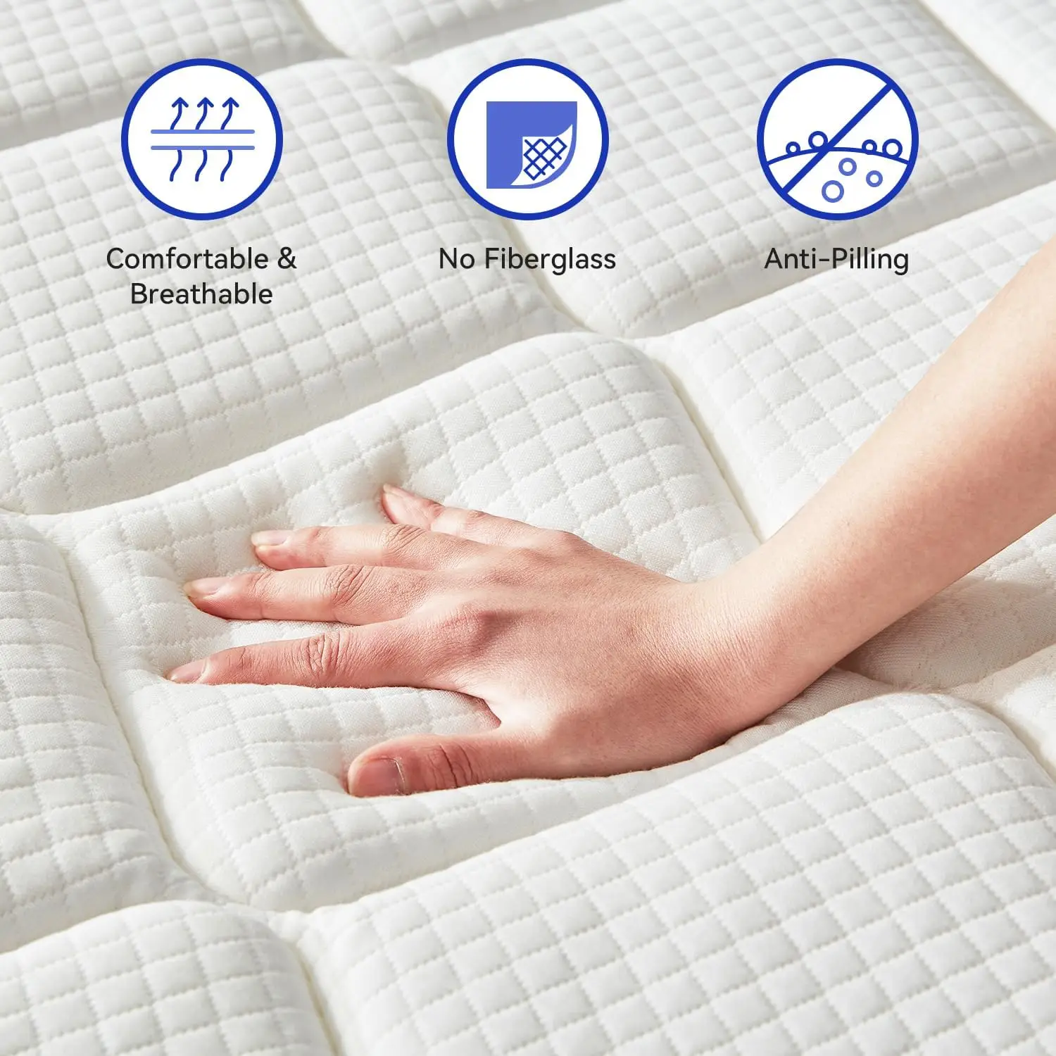 High-Quality 10 Inch Breathable Memory Foam Twin Mattress with Pocketed Springs - Fiberglass Free & Motion Isolating Design 4