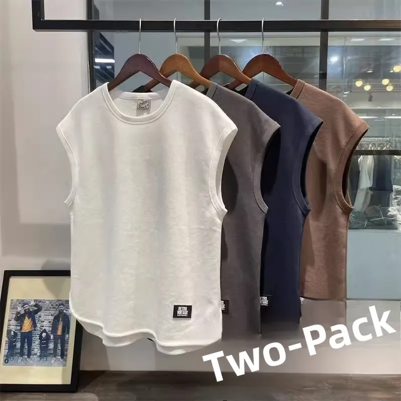 Ice Silk Loose Svel Fitn Vest for Men Summer Breathable round Ne T-irt Youth Faion Stand Fit Casual Wear