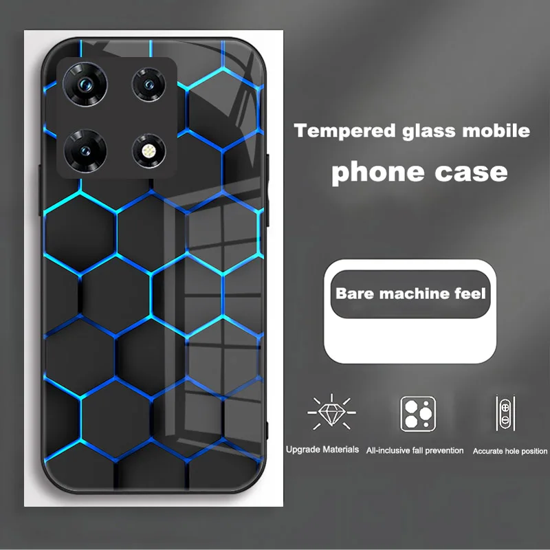 Luxury Shockproof Tempered Glass Phone Case Cover