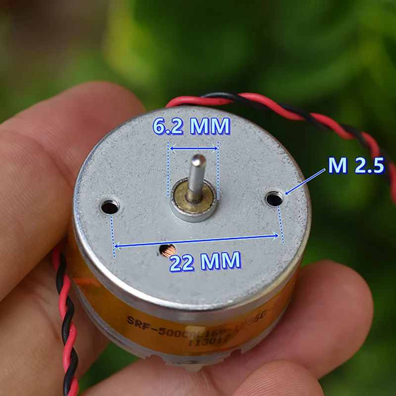 Standard Motor RC500-KN/13500 Mini DC Motor – 6V-12V, 5500 RPM, 32mm Round Spindle | Reversible, 2mm Shaft, For DIY Projects